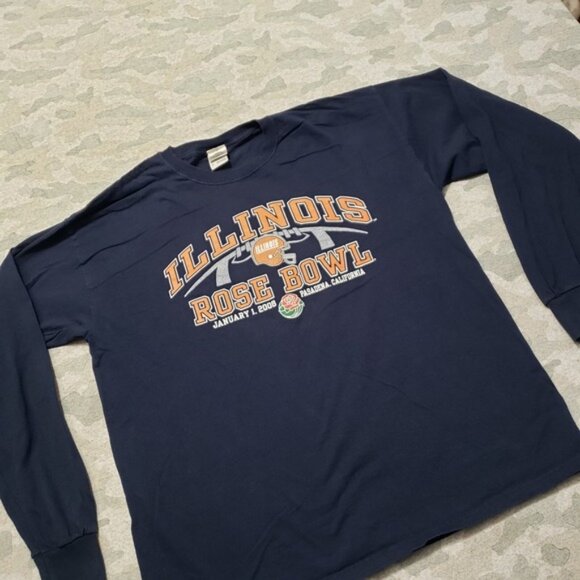 Illinois Rose Bowl Shirt Mens XL Blue Campus Colors Pullover Long Sleeve - Picture 2 of 5